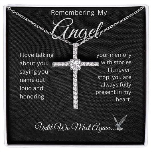 Remembering My Angel - CZ Cross Necklace