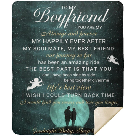 Boyfriend Always and Forever MSHM Premium Mink Sherpa Blanket 50X60