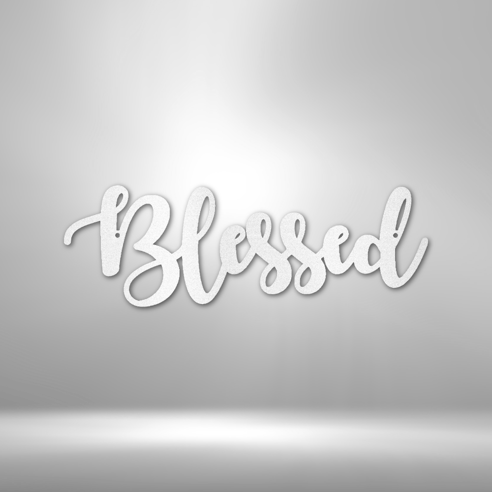 Blessed Script - Steel Sign