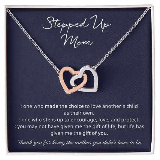 Stepped Up Mom - Interlocking Hearts Necklace