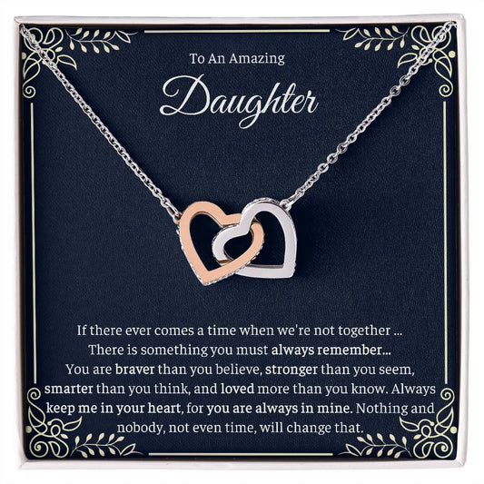 An Amazing Daughter - Interlocking Hearts Necklace